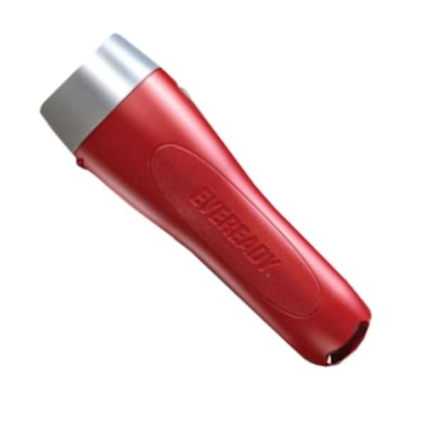 Red & Silver LED Flashlight (Batteries Included)