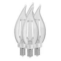Feit Electric 5.5 watt 120 volt BA10 Candelabra Screw Base 2700K Warm White White Filament Dimmable LED (4 Pack)