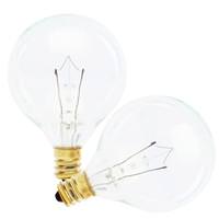 Feit Electric 25 watt 120 volt G16.5 Candelabra Screw Base 2700K Warm White Clear Dimmable (2 Pack)