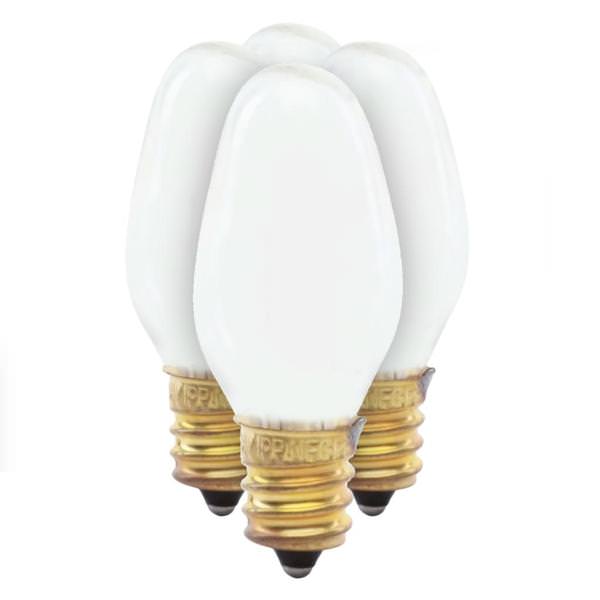 7 watt 120 volt C7 Candelabra Screw Base 2700K Warm White Clear Dimmable Light Bulb (4 Pack)
