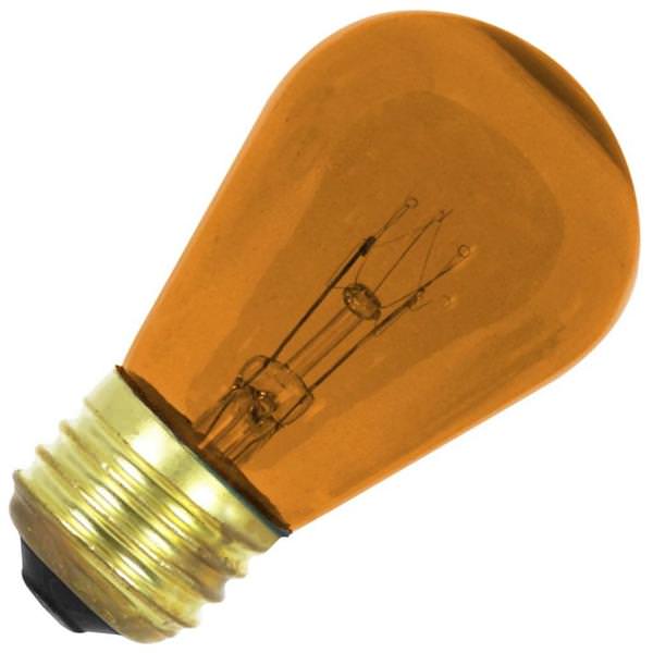 11 watt 130 volt S14 Medium Screw Base Orange Clear Dimmable