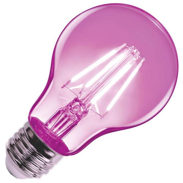4.5 watt 120 volt A19 Medium Screw Base Pink Transparent LED
