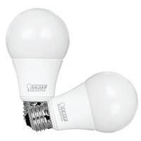 Feit Electric 8.8 watt 120 volt A19 Medium Screw Base 3000K Natural White Dimmable LED (2 Pack)