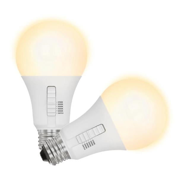 17.5 watt 120 volt A19 Medium Screw Base CCT Selectable Dimmable LED (2 Pack)