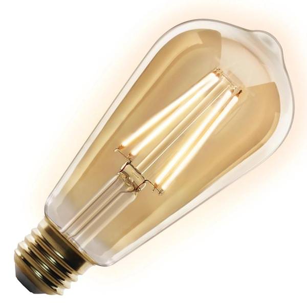 5 watt 120 volt ST19 Medium Screw Base 2100K Warm White Amber Non-Dimmable LED
