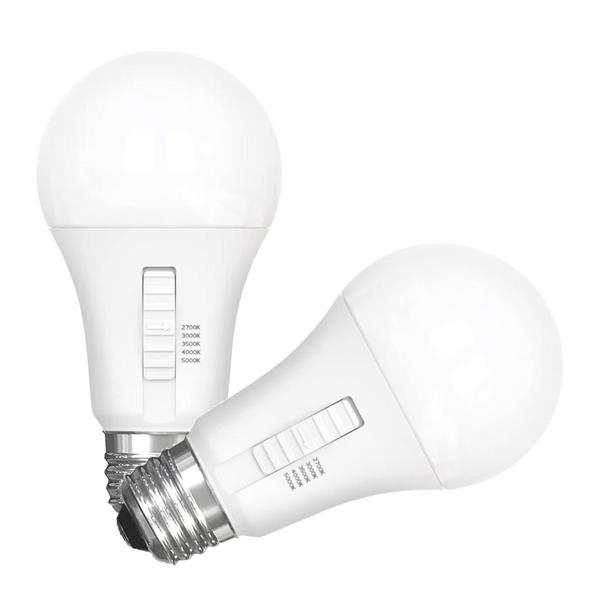 10 watt 120 volt A19 Medium Screw Base CCT Selectable (2 Pack)
