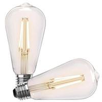 Feit Electric 5.5 watt 120 volt ST19 Medium Screw Base 2100K Warm White Clear Glass Vintage Dimmable LED (2 Pack)