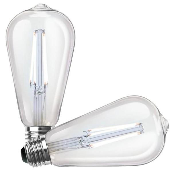 15 watt 120 volt ST19 Medium Screw Base 2700K Warm White Clear Dimmable LED (2 Pack)