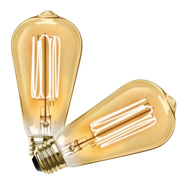 3.8 watt 120 volt ST19 Medium Screw Base 2100K Amber Dimmable (2 Pack)