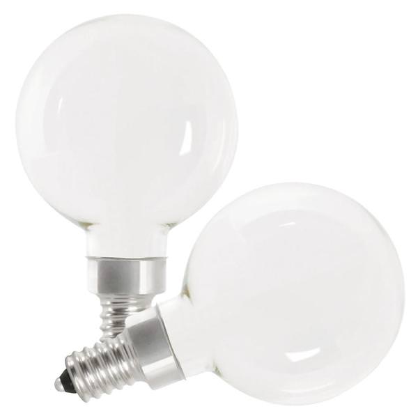 3.8 watt 120 volt G16.5 Candelabra Screw Base 3000K Natural White Frosted Dimmable LED (2 Pack)