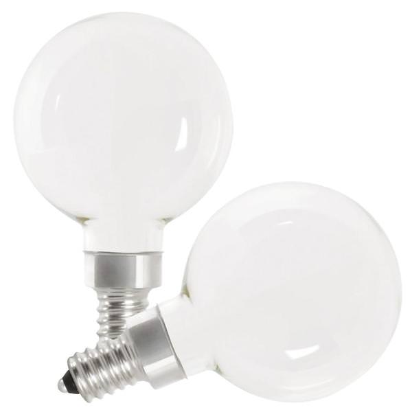 5.5 watt 120 volt G16.5 Candelabra Screw Base 3000K Natural White Frosted Dimmable LED (2 Pack)