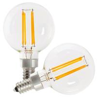 Feit Electric 5.5 watt 120 volt G16.5 Candelabra Screw Base 3000K Natural White Frosted Dimmable LED (2 Pack)