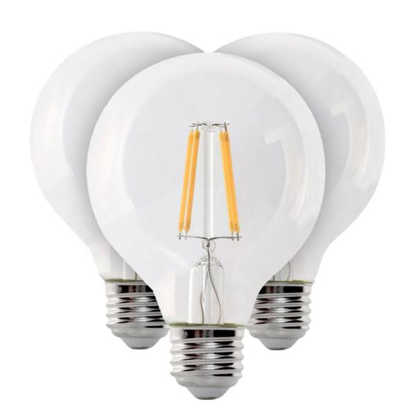 2.5 watt 120 volt G25 Medium Screw Base 3000K Natural White Clear Dimmable LED (3 Pack)