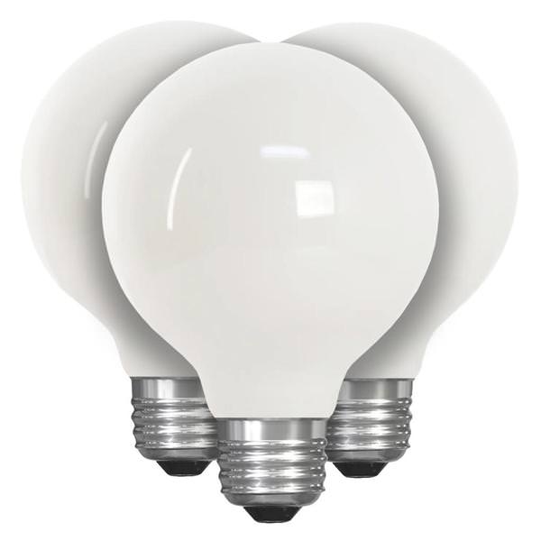3.8 watt 120 volt G25 Medium Screw Base 5000K Daylight Glass Frosted Dimmable LED (3 Pack)