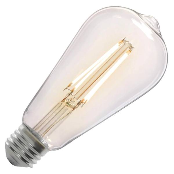 8.8 watt 120 volt ST19 Medium Screw Base 2700K Warm White Clear Dusk To Dawn Sensor Non-Dimmable LED