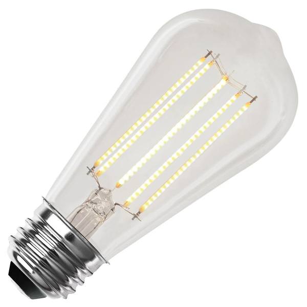 9 watt 120 volt ST19 Medium Screw Base 2100K Warm White Clear Dimmable LED