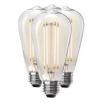 Feit Electric 12 watt 120 volt ST19 Medium Screw Base 5000K Daylight Clear Glass Vintage Dimmable LED (4 Pack)