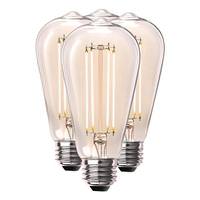 Feit Electric 12 watt 120 volt ST19 Medium Screw Base 2100K Warm White Amber Glass Dimmable LED (4 Pack)