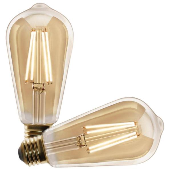 5.5 watt 120 volt ST19 Medium Screw Base 2100K Amber Dimmable (2 Pack)
