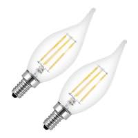 Feit Electric 5.5 watt 120 volt Miniature Candelabra Screw (E12) Base Nostalgic 2700K Warm White Clear Dimmable LED Filament (2 pack)
