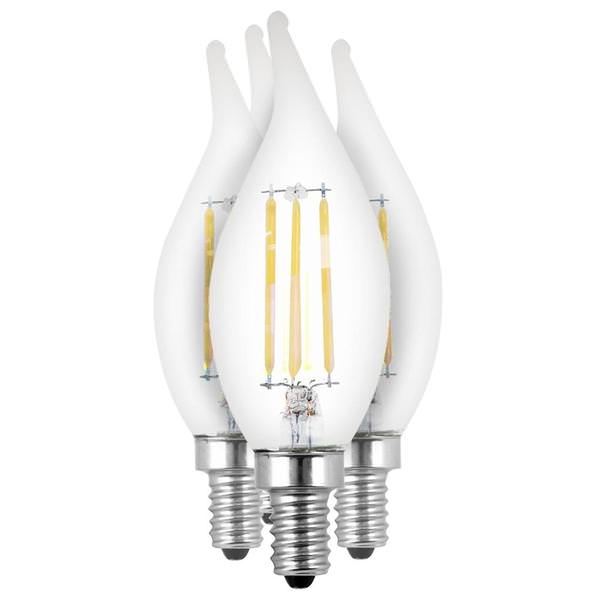 3.3 watt 120 volt Candelabra Screw Base 5000K Daylight Dimmable LED (4 Pack)