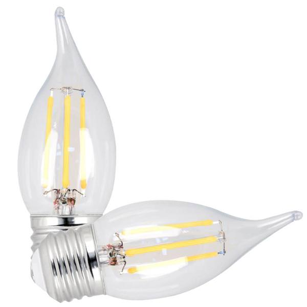 2.2 watt 120 volt CA10 Medium Screw Base 2700K Warm White Clear Dimmable LED (2 Pack)