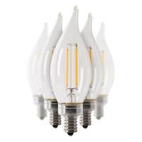 Feit Electric 5.5 watt 120 volt CA10 Candelabra Screw Base 2700K Warm White Clear Dimmable LED (6 Pack)