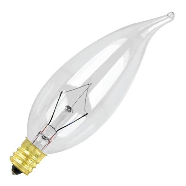 25 watt 120 volt CA10 Candelabra Screw 2300K Warm White Clear Dimmable