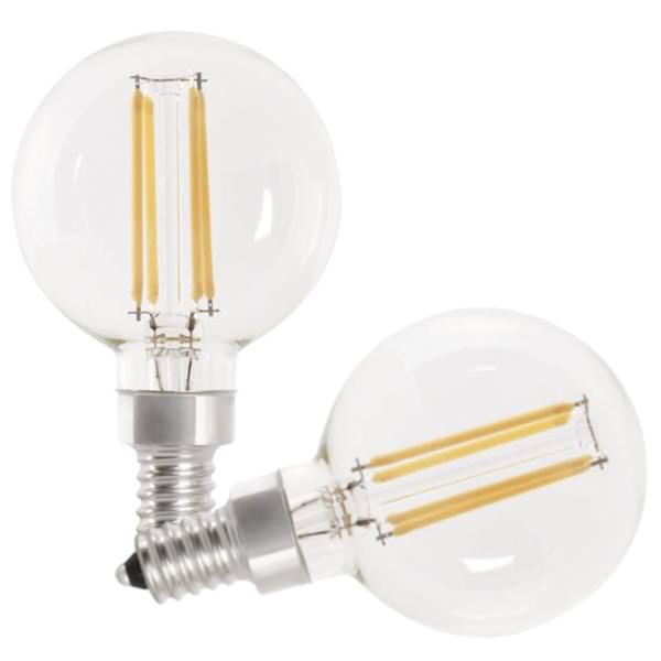 3.8 watt 120 volt G16 Candelabra Screw Base 2700K Warm White Dimmable LED (2 pack)