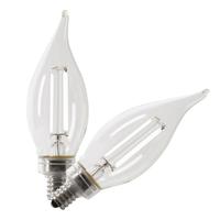 Feit Electric 3.3 watt 120 volt BA10 Candelabra Screw Base 2700K Warm White White Filament Dimmable LED (2 Pack)