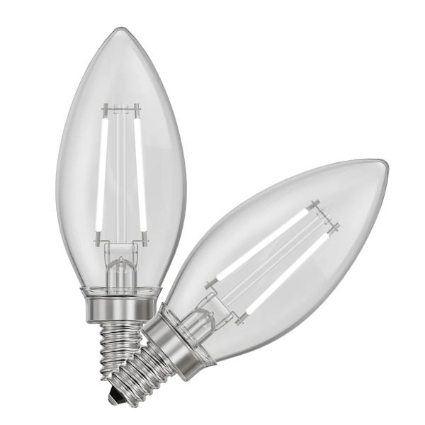 10 watt 120 volt B10 Candelabra Screw Base 5000K Daylight White Filament Dimmable LED (2 Pack)