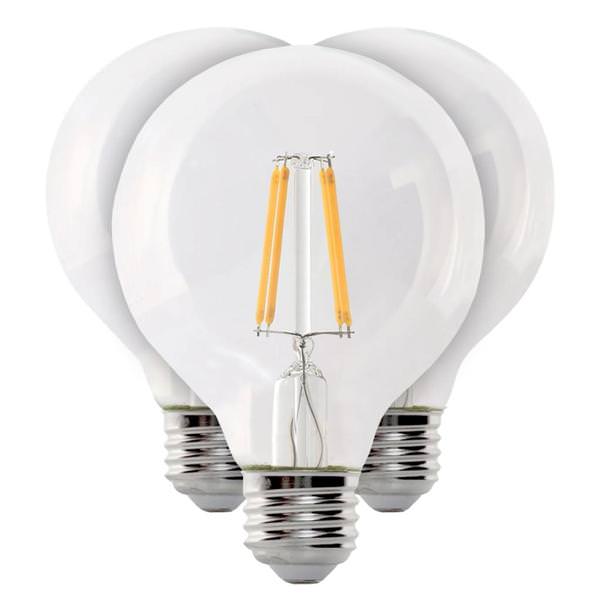 3.8 watt 120 volt G25 Medium Screw Base 5000K Daylight Clear Dimmable LED (3 Pack)