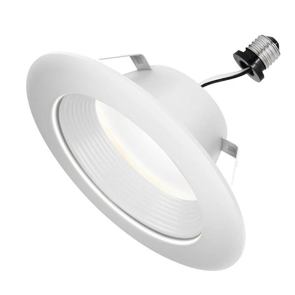 4" 7.7 watt 120 volt CCT Selectable Medium Screw Base White Round Dimmable LED