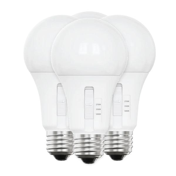 12 watt 120 volt A19 Medium Screw Base CCT Selectable Non-Dimmable LED (4 Pack)