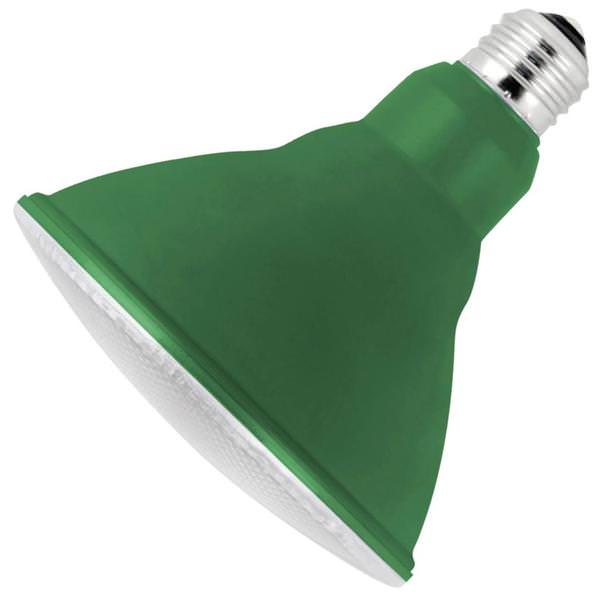 7 watt 120 volt PAR38 Medium Screw Base Green Non-Dimmable LED