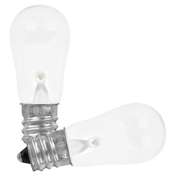 0.12 watt 120 volt S6 Candelabra Screw Base 2700K Warm White Clear Non-Dimmable LED
