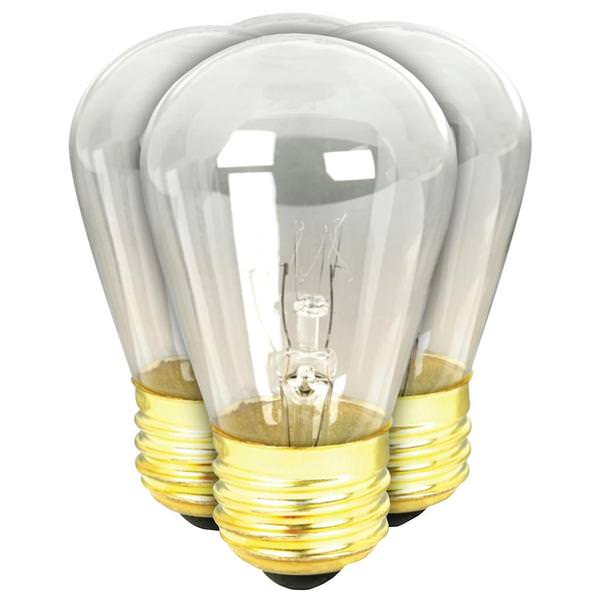 11 watt 130 volt S14 Medium Screw Base 2700K Warm White Clear Dimmable (4 Pack)