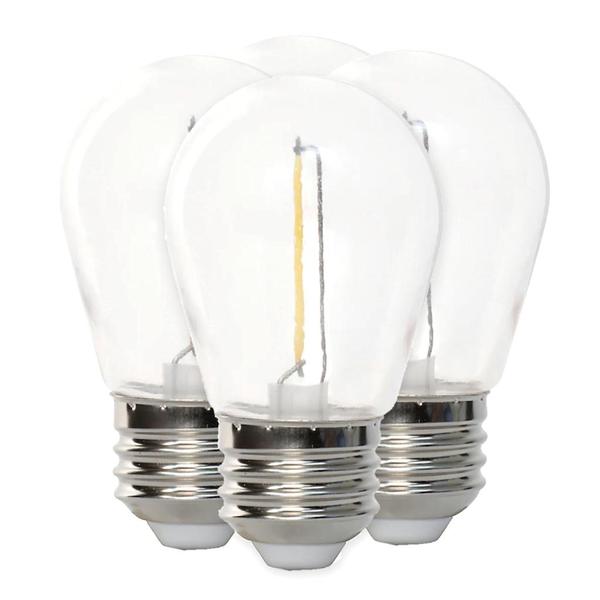 1 watt 120 volt S14 Medium Screw Base 2700K Warm White Shatter Resistant Non-Dimmable (4 pack)