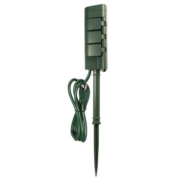 120 volt Six Outlet Outdoor Stake Green Wi-Fi Smart Plug