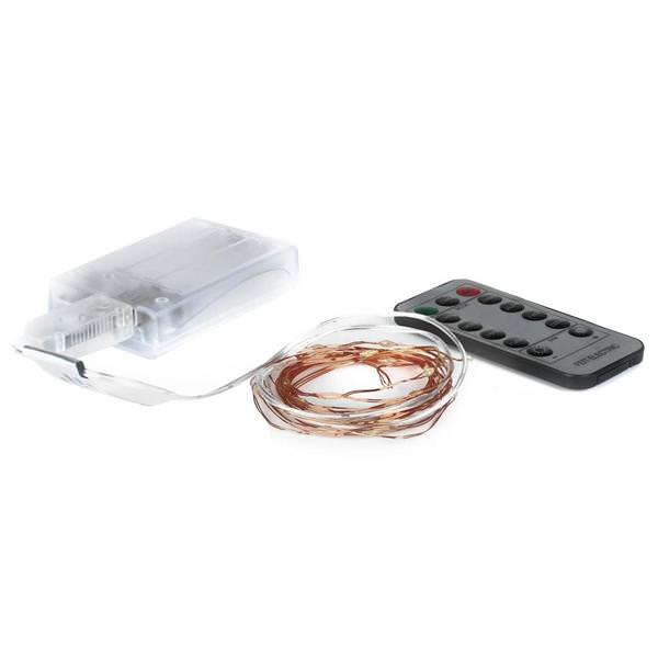 34' 5 volt Natural White Copper AA battery or USB Micro Fairy Light