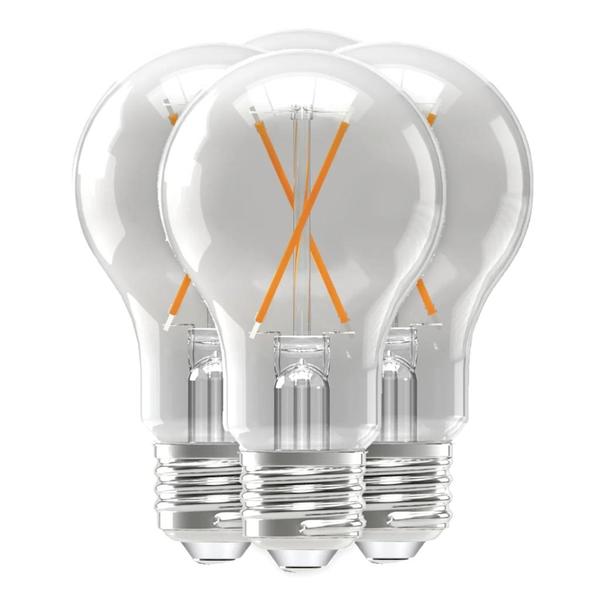 2.7 watt 120 volt A19 Medium Screw Base 2700K Warm White Clear Dimmable LED (4 pack)