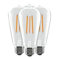 Feit Electric 8.8 watt 120 volt ST19 Medium Screw Base 2700K Warm White Clear Glass Vintage Dimmable LED (4 Pack)