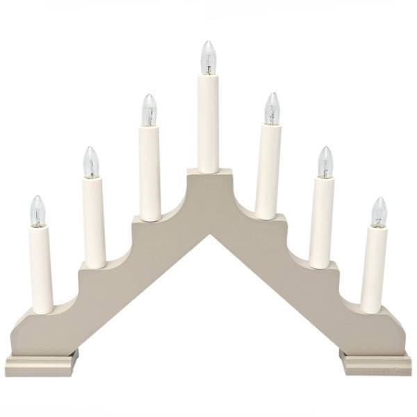 14.75" x 11.5" 7 Light Electric Wooden Elephant Taupe Ada Swedish Candelabra / Candlestick