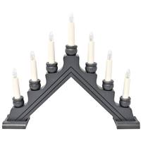 Star Trading 16.5" x 13" 7 Light Electric Graphite Wooden Karin Swedish Candelabra / Candlestick