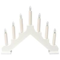 View 12" x 14.5" 7 Light Electric White Wooden Ada Swedish Candelabra / Candlestick