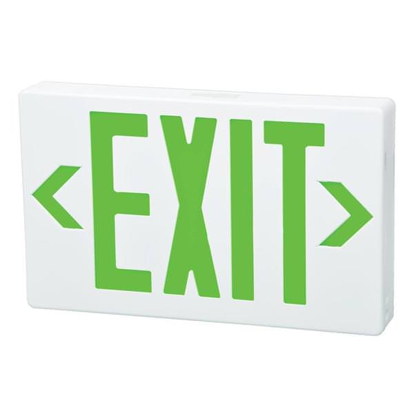 3.8 watt 120/277 volt LED White / Green Exit Light