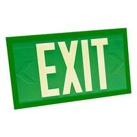 Fulham 100' Visibility Single Face Green Background / Green Frame Photoluminescent Exit Sign