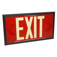 Fulham 50' Visibility Dual Face Red Background / Black Frame Photoluminescent Exit Sign