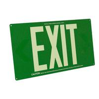 Fulham 50' Visibility Single Face Green Background Photoluminescent Exit Sign