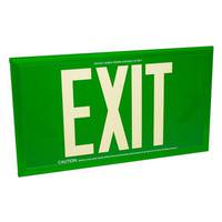 Fulham 50' Visibility Single Face Green Background / Green Frame Photoluminescent Exit Sign